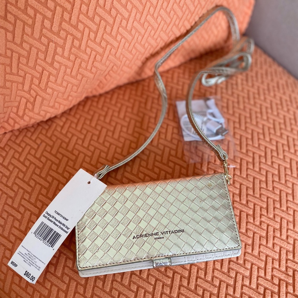 Adrienne Vittadini Wallet crossbody purse and phone charging cord